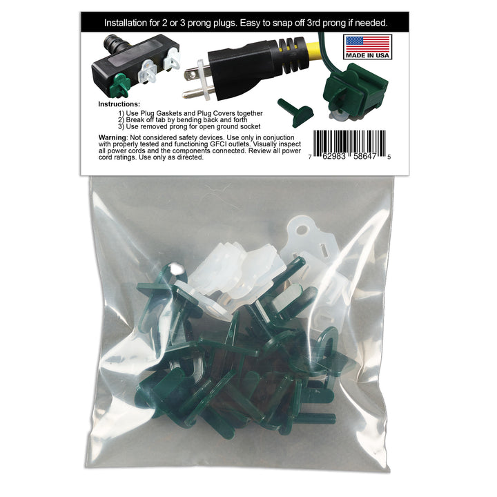 Weatherproof Gaskets & Plug Covers - 10 Pack