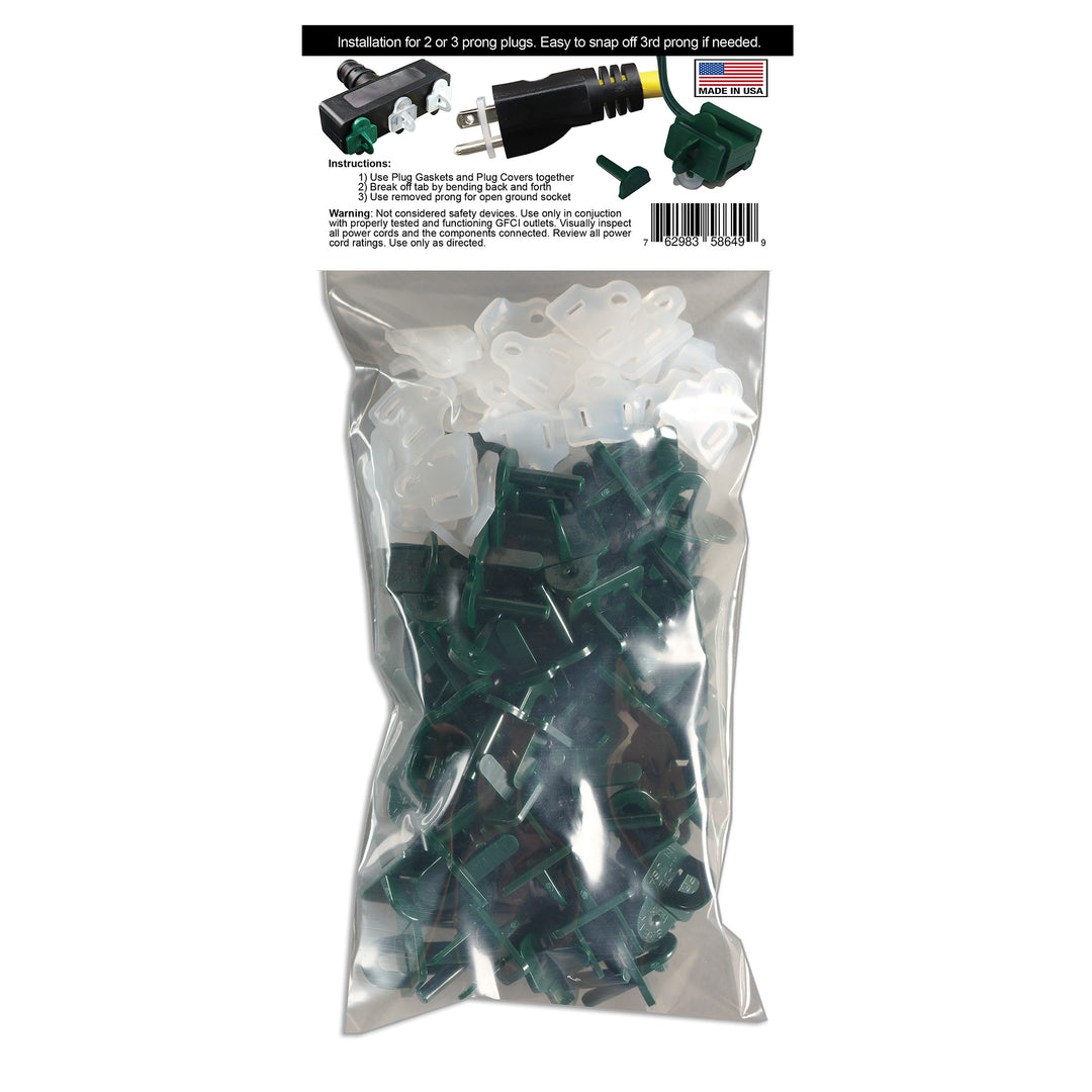 Weatherproof Gaskets & Plug Covers - 50 Pack