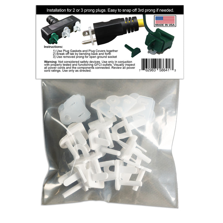 Weatherproof Gaskets & Plug Covers - 10 Pack